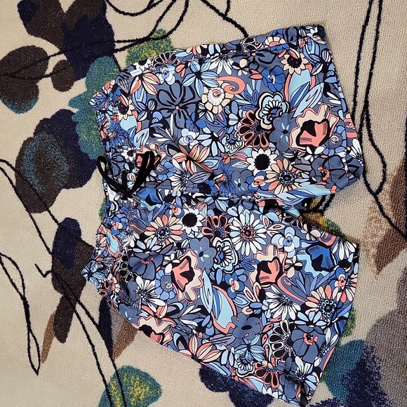 Onia Other - Onia Calder Bold Retro Floral 7.5" Swim Trunks Blue Pink Black M